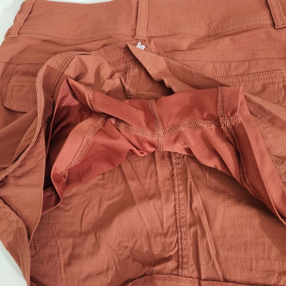 Prana Womens Rust Orange Button Closure Skort Size 2 Lightweight Cotton Skort - Picture 5 of 11